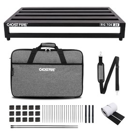 Ghost Fire Guitar Pedal Board Aluminum Alloy 4.4lb Effect Pedalboard 24"x15.7" with Carry Bag,V series (V-BIG TOE 24)
