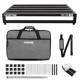 Ghost Fire Guitar Pedal Board Aluminum Alloy 4.4lb Effect Pedalboard 24"x15.7" with Carry Bag,V series (V-BIG TOE 24)