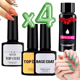 Kit Base Coat top Coat top Matte Para Polygel Esmalte Gel