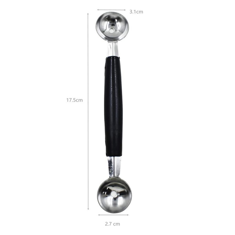 2 Pack Double Ended Headed Fruit Icecream Ball Spoon,Stainless Steel