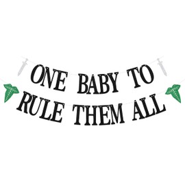 One Baby to Rule Them All Banner - Medieval Baby Shower Decorations - Medieval Party Decorations Black