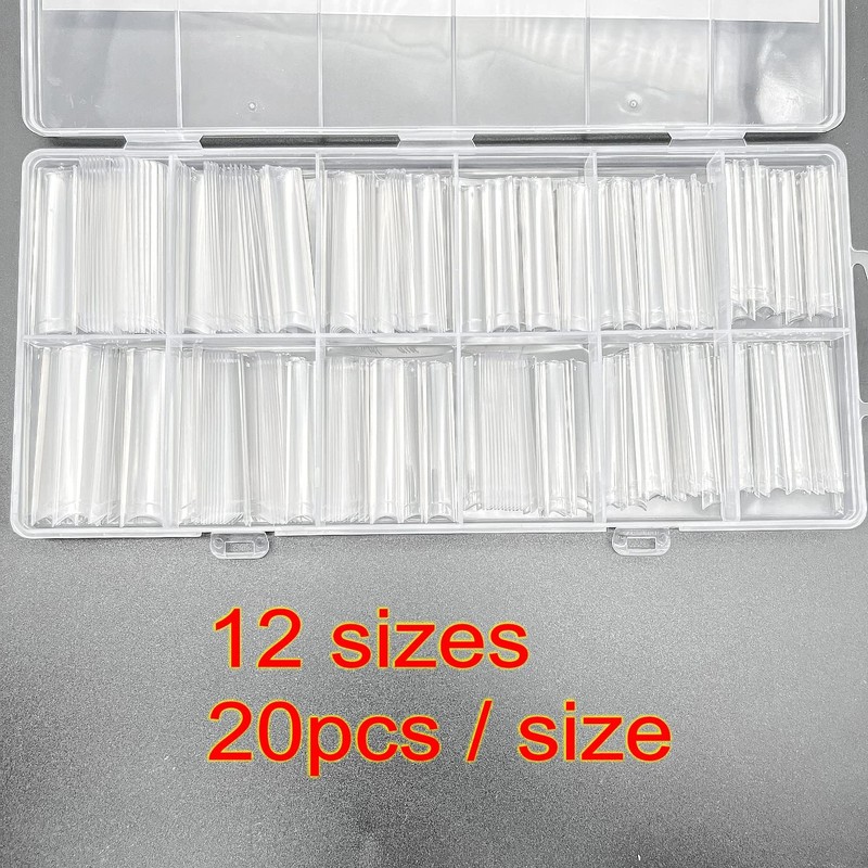JZK 240x XXXL Clear Half Cover Extra Long Square Nail