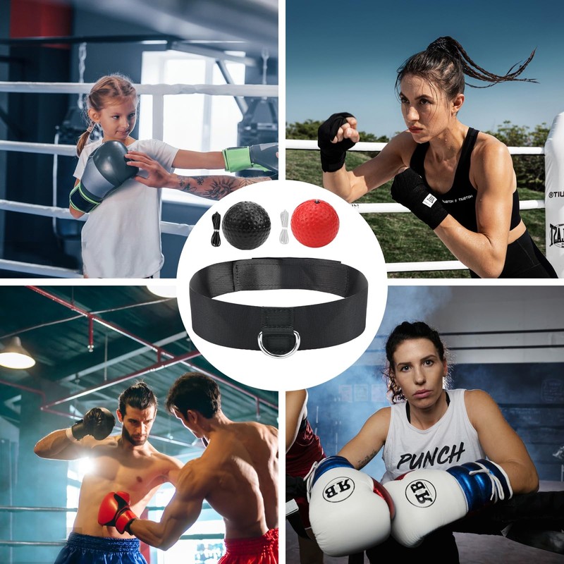 Boxing Reflex Ball Set, 2 Boxing Balls with Headband, Training