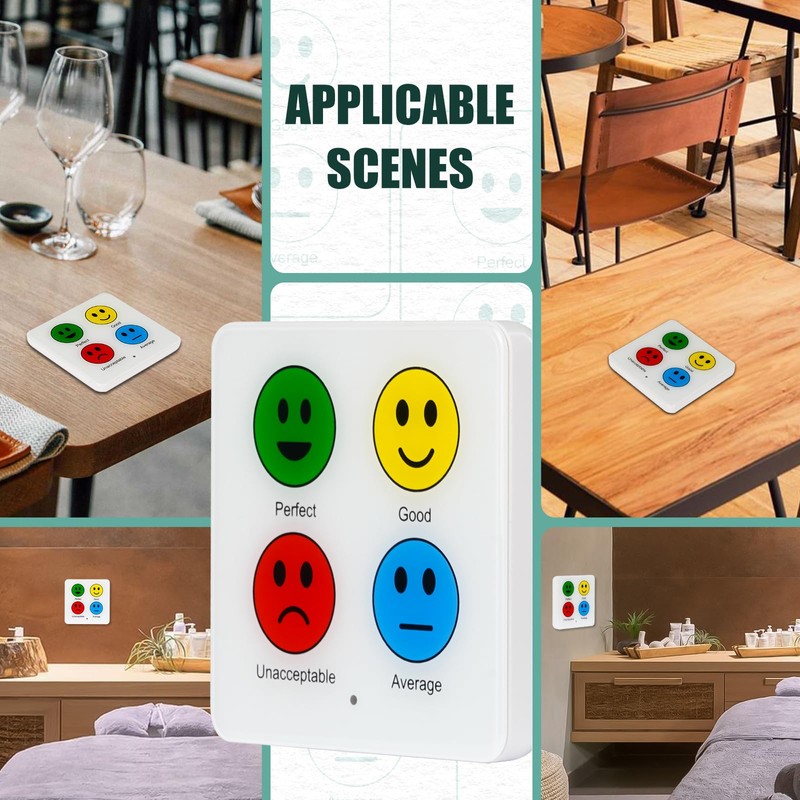 Retekess TD034 Wireless Restaurant Pager,Service Rating Button,5 4-Key Customer Rating