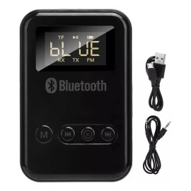 Transmisor Receptor Bluetooth 5.0 QYJU Aux Jack 3.5mm Negro Para TV y PC