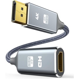 Snowkids DisplayPort to HDMI Adapter (4K 30Hz) Unidirection Display Port to HDMI Converter Male to Female, Non-bidirectional DP Output to HDMI Input Converter