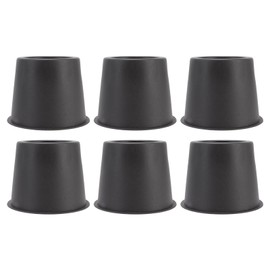 Table Sofa Risers, 6 Pieces Round Bunk Bed Blocks, Plastic Bed Risers, Furniture Bed Legs, Raiser Blocks, Raiser Foot Pads for Chair, Desk, Home Office, Black, 5.1 x 3.9 Inch
