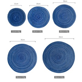 Pack of 2 Woven Cotton Table Mats, Boho Table Mat, Non-Slip, Heat-Resistant, Washable, for Kitchen, Living Room Decoration, for Home, Hotels, Offices, Cafés, Restaurants, Creamy Brown, 30 cm