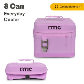 RTIC 8 Can Everyday Cooler, Soft Sided Portable Insulated Cooling for Lunch, Beach, Drink, Beverage, Travel, Camping, Picnic, for Men and Women, Lavender