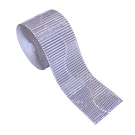 Bright Ideas Corrugated Border Roll for School Displays, Metallic Silver, 10cm x 7.5m. BI8203.