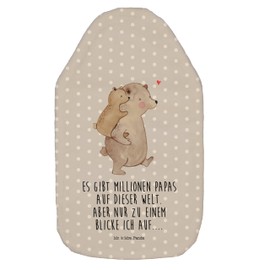 Mr. & Mrs. Panda Hot Water Bottle Papa Bear - Gift, Dad, Grandma, Example, Uncle, Father, Brother, Children's Hot Water Bottle, Heat Cushion, Father's Day, Hot Water Bottle with Cover, Sister, Mum, Son, Hot Water Bottle Cover