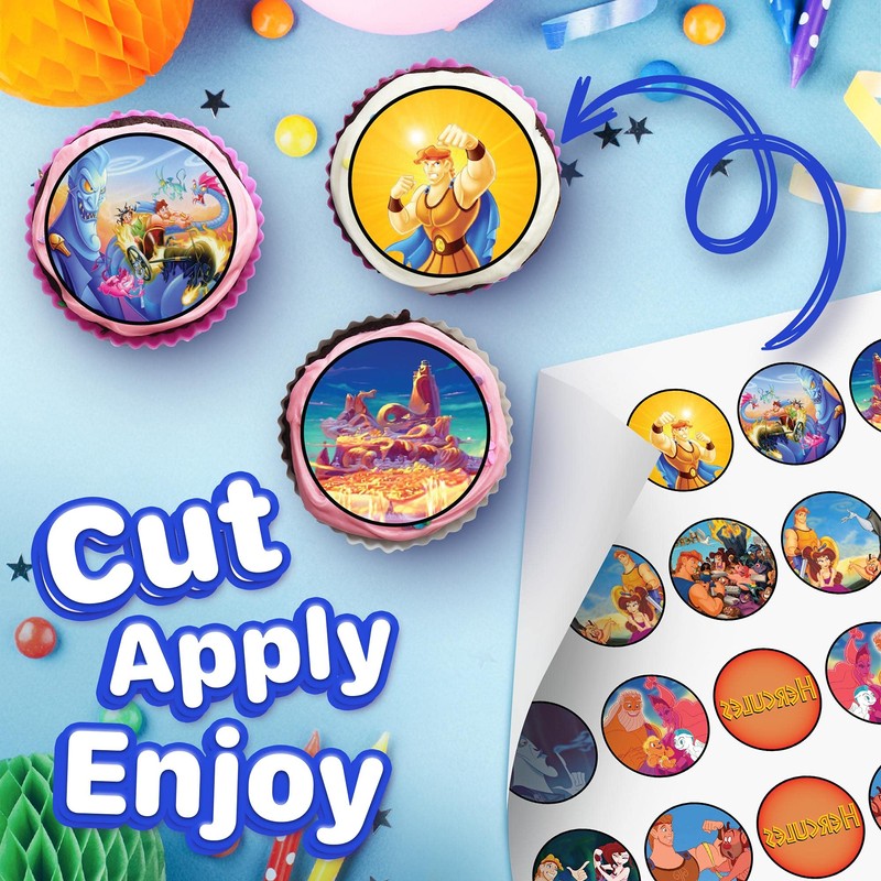 30 Mythical Hero Cupcake Toppers Edible Wafer Sheet