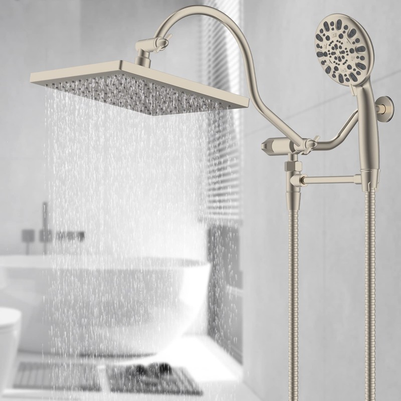 Hibbent All Metal Shower Head Holder, Solid Brass Shower Arm