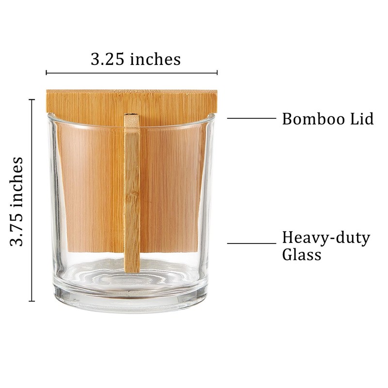 Onsogi Glass Toothbrush and Toothpaste Holder with Bamboo Divider for