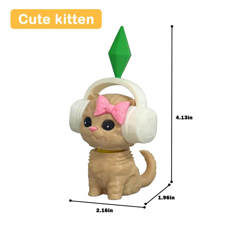 Bobble Head Cat, 3D Printed Shaking Head Car & Desk