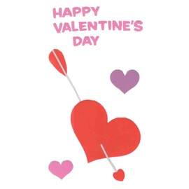 ProductWorks Valentine Jelz Reusable Gel Window Clings ~ Arrow Through My Heart, Happy Valentine's Day, Hearts (4 Clings, 1 Sheet)