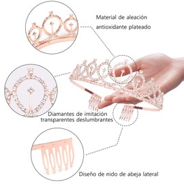 Tiara y faja de cumpleaños para mujer,Faja y Corona Fabulosas de Diamantes de Imitación, Decoración Cumpleaños Niña Fiesta para 14 15 16 18 20 30 40 50 60 mujeres decoraciones de niñas