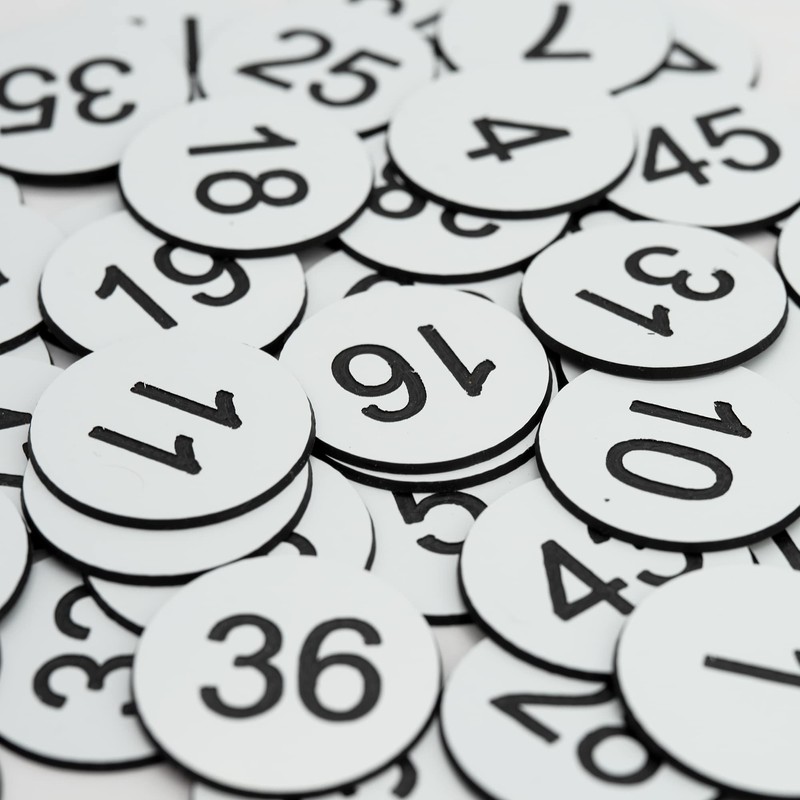 StayMax Plastic Number Tags Engraved Numbered Tags Without Hole (1-50,