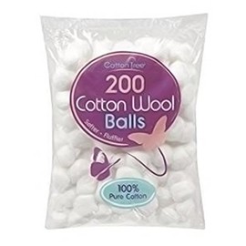 200 Cotton Wool Balls, 100% Soft and Fluffy Sterile Pure Cotton Balls for Babies and Adults in a Nice Cotton Storage Bag. by Cotton Tree