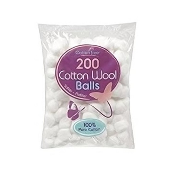 200 Cotton Wool Balls, 100% Soft and Fluffy Sterile Pure Cotton Balls for Babies and Adults in a Nice Cotton Storage Bag. by Cotton Tree