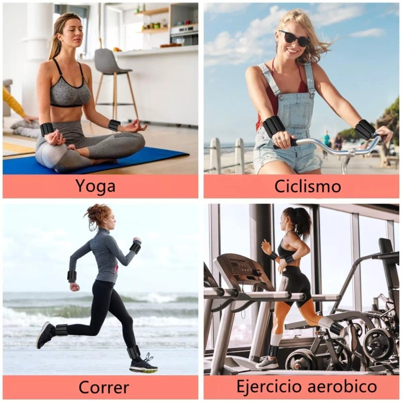 Shuang.W Muñequera Gym Pulsera De Pesas De Silicona 2 Libras