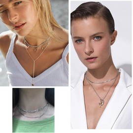 Prosilver 925 silver jewellery, men's necklace, Italy Figaro chain, 1+3 link chain, minimalist jewellery for boys/men, 2.9 mm/5 mm wide, chain length: 46 cm/51 cm/55 cm/61 cm/66 cm/71 cm, Silver