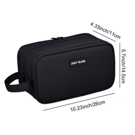 Wesoke Black Men's Toiletry Bag, Three Layer Hanging Toiletry Bag for Men Women, Water Resistant Travel Shaving Bag Toiletry Organizer Bags with Handle for Cosmetics Toiletries Brushes Tools
