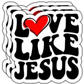 (3Pcs) Love Like Jesus Sticker Christian Jesus Inspirational Saying God Bible Decorate Waterproof Vinyl Stickers for Books Laptops Phone Water Bottles Tumbler Cup Kindle Decals 3 Inch