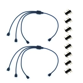 Dushochn 1-to-3 ARGB Splitter Cable, 19.6in 50cm ARGB Cable, 5V 3 Pin Addressable RGB Extension Cable for Computer Chassis CPU Cooler and 5V ARGB Fan (2 Pack)