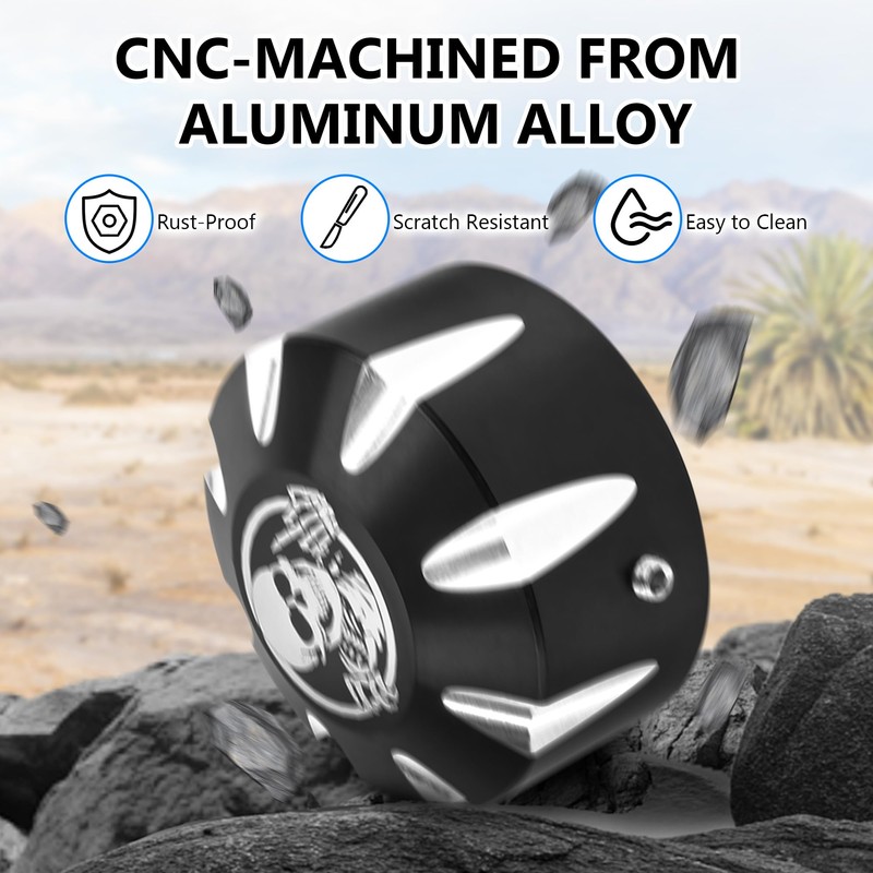 BAKAFOH CNC Aluminum Front Wheel Axle Nut Covers Caps For