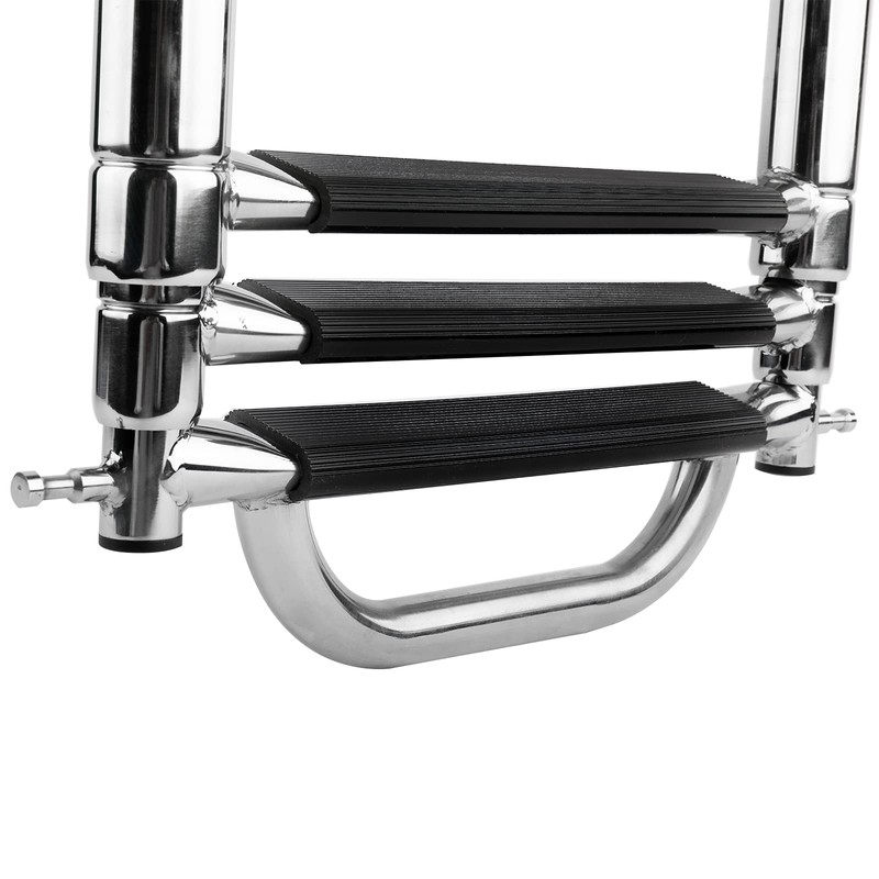 Amarine Made Boat Ladder, 4-Step Sliding Ladder with Stainless Steel