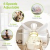 DAMINY 30 Inch White and Gold 5 Blade Ceiling Fan