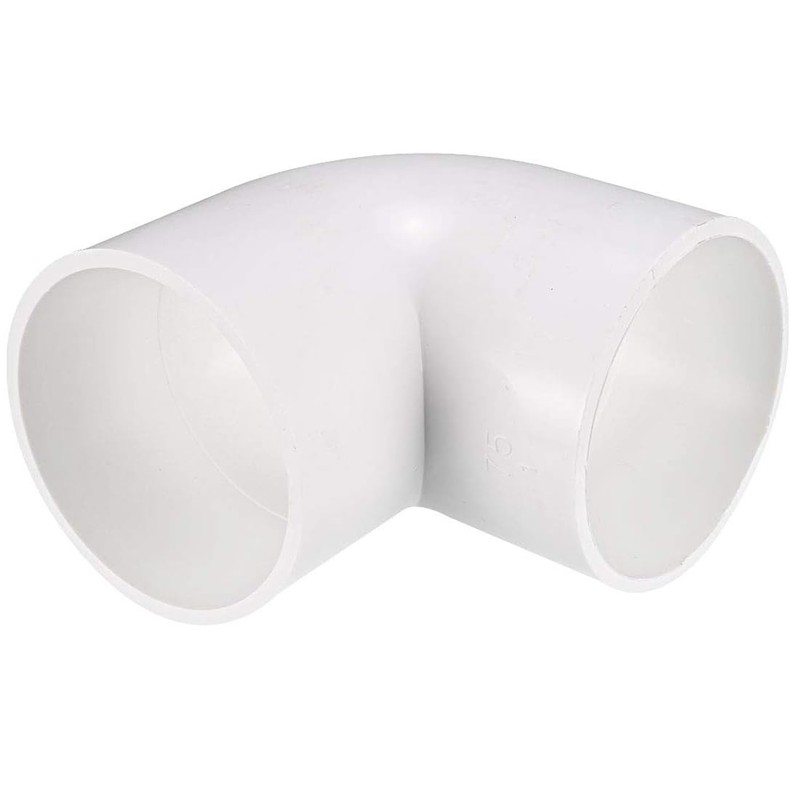 TOP-VIGOR 2Pcs 75mm Slip 90 Degree PVC Pipe Fitting Elbow