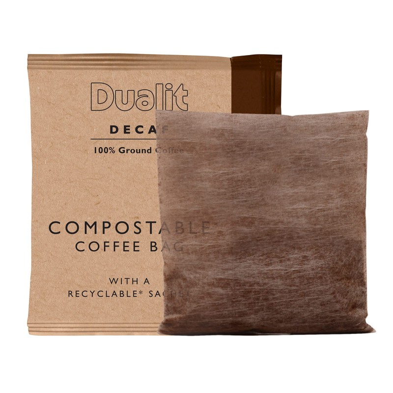 50 Premium Decaf Coffee Bags by Dualit - Compostable Coffee