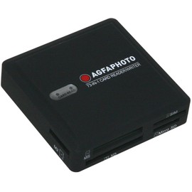 AGFA 73-in-1 Card Reader/Writer Compatible with All Versions of SD/HC, Micro SD, CF, XD, MS/Pro Duo and SIM Cards