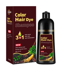Instant Dark Coffee Hair Dye Shampoo 3 in 1 for Gray hair, Herbal Brown Hair Color Shampoo for Women and Men,100 Gray Hair Coverage,Dark Brown Hair...