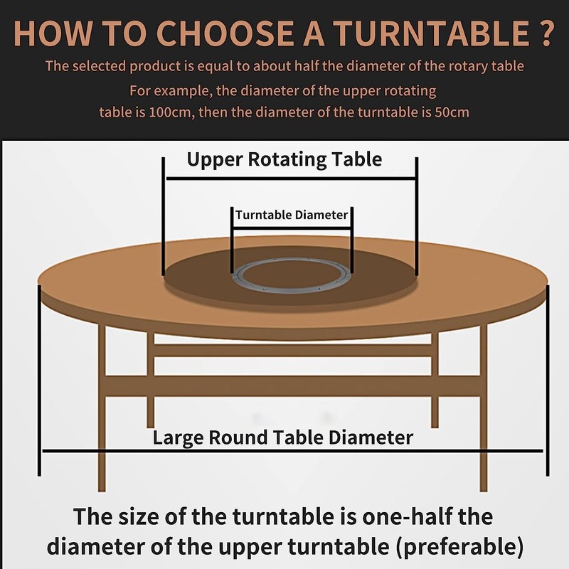 Swivel Turntable Lazy Susan, Heavy Duty Aluminium Alloy Rotating Bearing