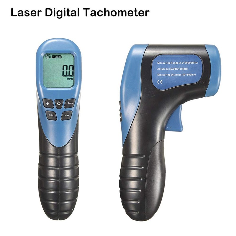 Digital Photo Tachometer LCD Display Non-Contact Speedometer 2.5-99999RPM Motor Tachometer