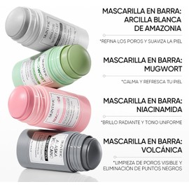 🌿 SKINTIFIC Mugwort Clay Stick Mask | Mascarilla Facial Coreana en Barra para Limpieza Profunda | Control de Grasa, Puntos Negros y Poros | Con Niacinamida, Ácido Salicílico y Centella Asiática | 40g