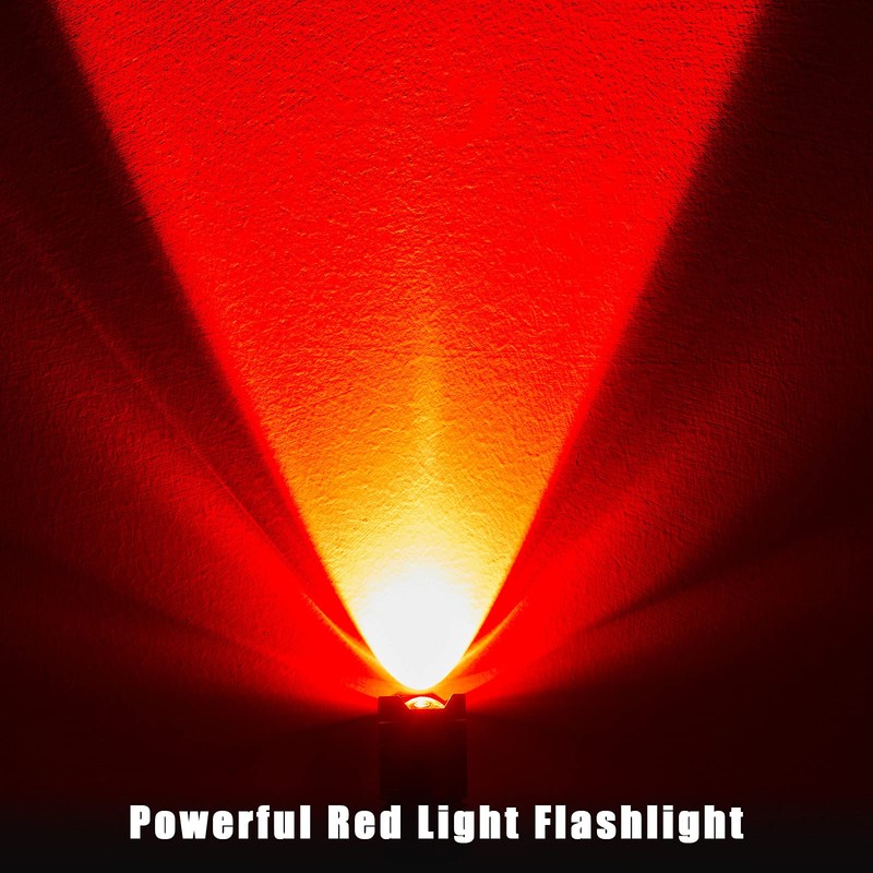 Honoson Red Light Flashlight LED Single Mode Torch 1 Mode