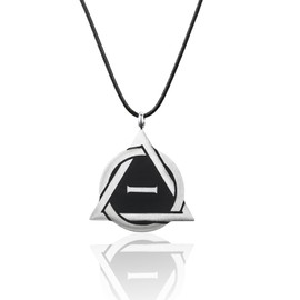 Klyxosh Therian Necklace, Stainless Steel Therian Pride Symbol Pendant, Identity Necklace for Therianthropy