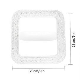 YELANGU Modern Design LED Light, E27 LED Light Square 24W, AC85-265V, 6500K, Acrylic Crystal Light, for Living Room, Kitchen, Bedroom, Office