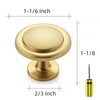 Ravinte 30 Pack 1-1/4" Cabinet Handles Brushed Brass Kitchen Knobs