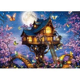 Puzzles 1000 Pieces for Adults jigsaw puzzles for adults-Colorful Tree House-1000 Piece Puzzle Classic Educational Games Beautiful Decoration Puzzle