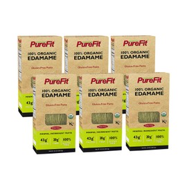 PureFit - Low Carb Edamame Pasta 6 Boxes (Total 60 Oz, 30 Servings) - Organic Spaghetti, Easy-To-Make, 43g Protein, Gluten-Free, Vegan, Kosher,Edamame Spaghetti, Bean Pasta