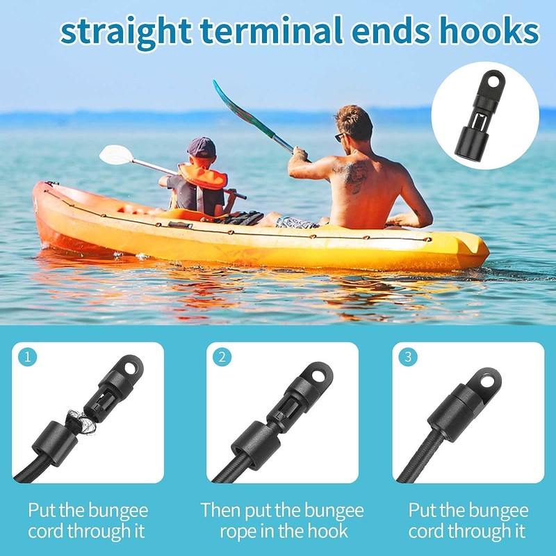 40 Pcs Bungee Shock Cord Hook for 1/4 inch Cord