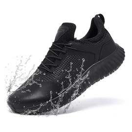 SHULOOK Cooking Shoes Men's Non-Slip Work Shoes Kitchen Waterproof Shoes Outdoor Gastro Waiter Lightweight Comfortable Trainers, black, 42 EU