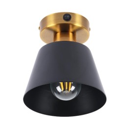 Maichis 12V RV Vintage Ceiling Light (Bulb Included), 12V RV Industrial Farmhouse Ceiling Light with On&Off Switch, 12V Semi-Flush Mount Ceiling Fixture with Metal Shade for Motorhome Camper Trailer