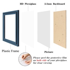 PSLXZXK 5x7 Picture Frame Set of 3, Wall Gallery Photo Frame with HD Plexiglass for Wall Mounting or Tabletop Display, Mix Color