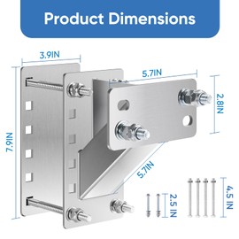 GADFISH Stainless Steel Spare Tire Carrier, Upgrade Spare Tire Mount Trailer Carrier Bracket, Fits 4 & 5 & 6 Lugs Trailer Wheels on 4", 4.5", 4.75", 5" and 5.5" Bolt Patterns, Holds up to 150 Lbs